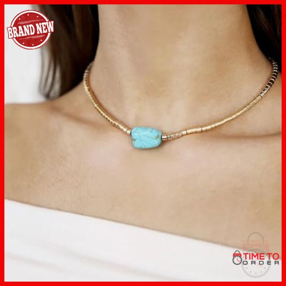 18K Gold Plated Pearl Choker Necklace, Baroque Style, 18.5 Inch Chain - Picture 3 of 7
